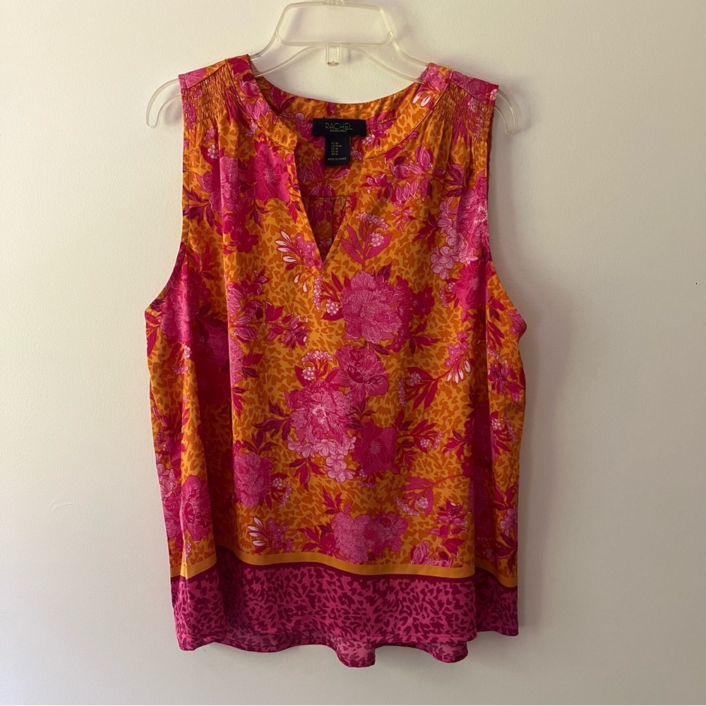 Rachel Roy Split Neck Blouse M